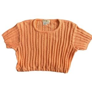 USA made Eddie Bauer Crop Top Knit - Size L Vintage